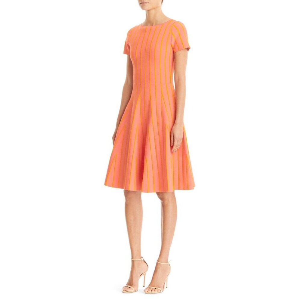 NWT. $1919 CAROLINA HERRERA Short Dresses In Coral Sz S.